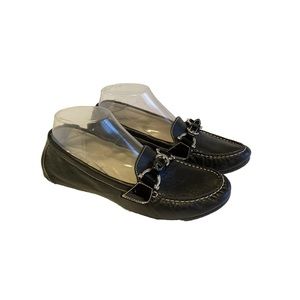 AGL Black Genuine Leather Driver Loafers size EUR 37.5, US 7